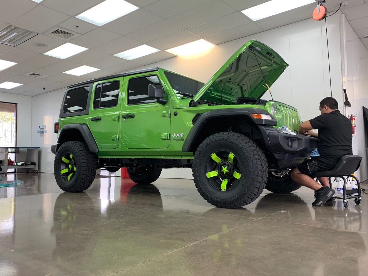 Green Jeep Clear Bra in Mesa AZ