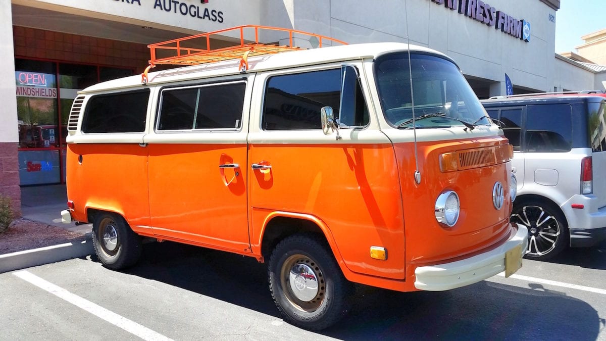 Orange Volkswagen Van Window Film